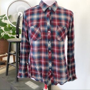 Sandra Ingrish  - Plaid Shir t- Large